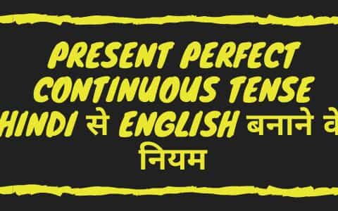 present perfect continuous tense sentences in hindi