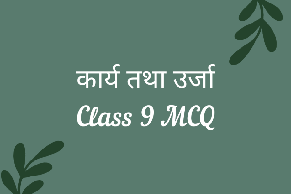 कार्य तथा उर्जा Class 9 MCQ