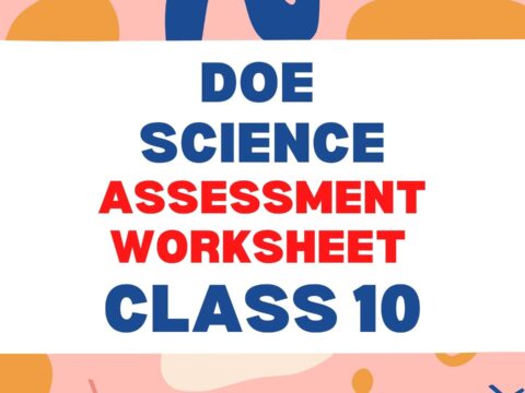 DoE SCIENCE ASSESSMENT WORKSHEET Class 10