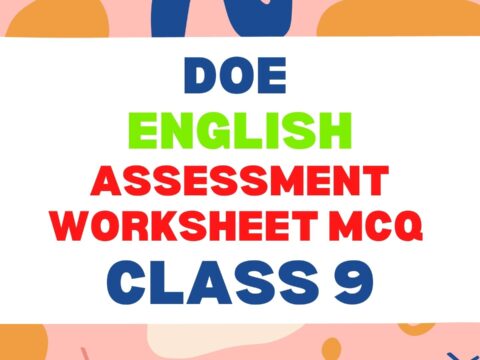 DoE ENGLISH ASSESSMENT WORKSHEET MCQ Class 9