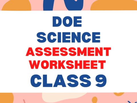 DOE Science Assessment Worksheet 3 Class 9 Online