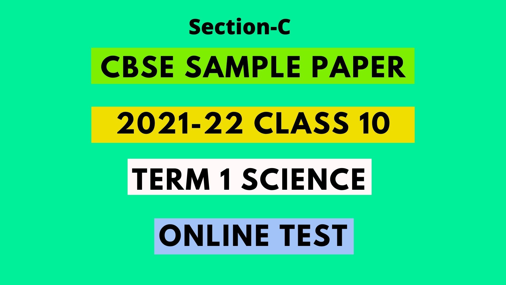 CBSE Sample Paper 2021 22 Class 10 Term 1 Science Solution In English