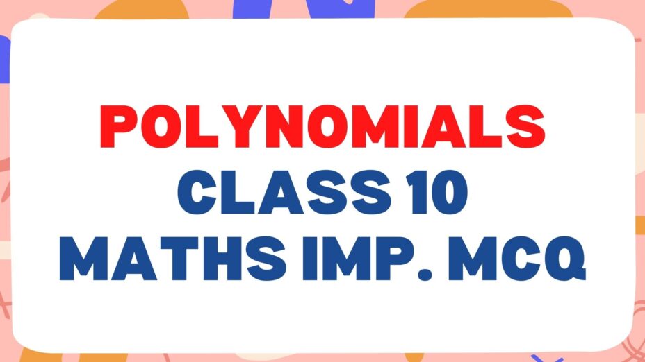 Polynomials Class 10 Maths Important MCQ