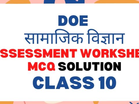 Class 10 social science DOE Assessment Worksheet MCQ solution