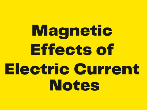 Magnetic Effects Electric Current notes