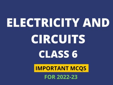 Electricity and Circuits class 6 mcq