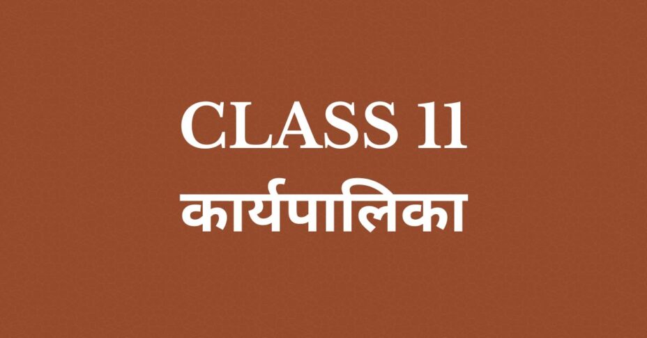 कार्यपालिका Class 11 chapter 4 mcqs