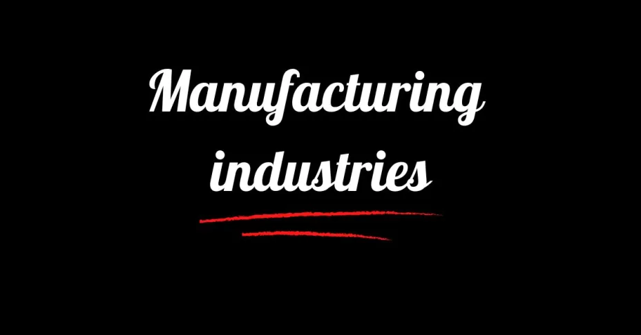 Manufacturing industries class 10 SST MCQ