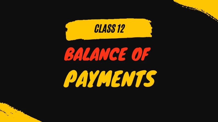 Balance of Payments MCQs and Bullet Points Class 12 Economics