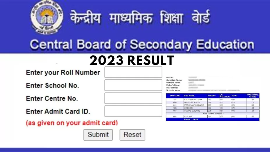 CBSE Class 10 Result 2023 download procedure