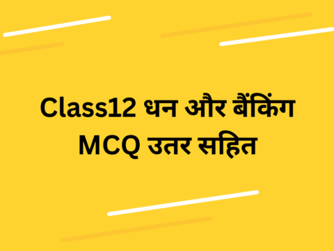 Class12 धन और बैंकिंग MCQ उतर सहित