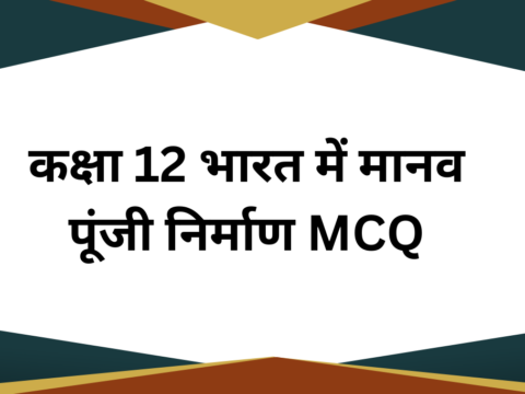 कक्षा 12 भारत में मानव पूंजी निर्माण MCQ