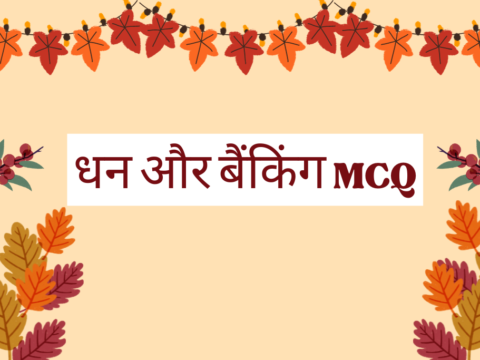 धन और बैंकिंग MCQ कक्षा 12 अर्थशास्त्र