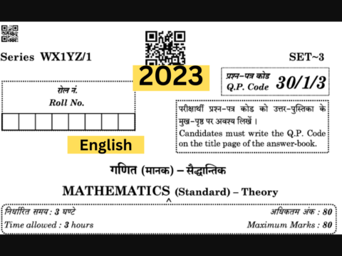 CBSE Class 10 Math Previous Year Paper With Solution