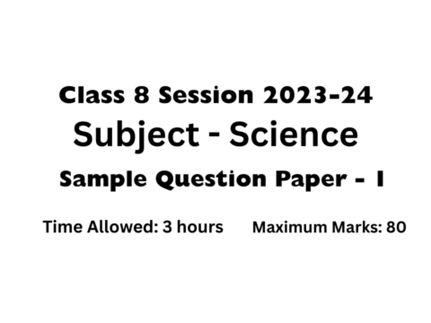 Class 8 Science Sample Paper For CBSE 2024 With Solution Set 1