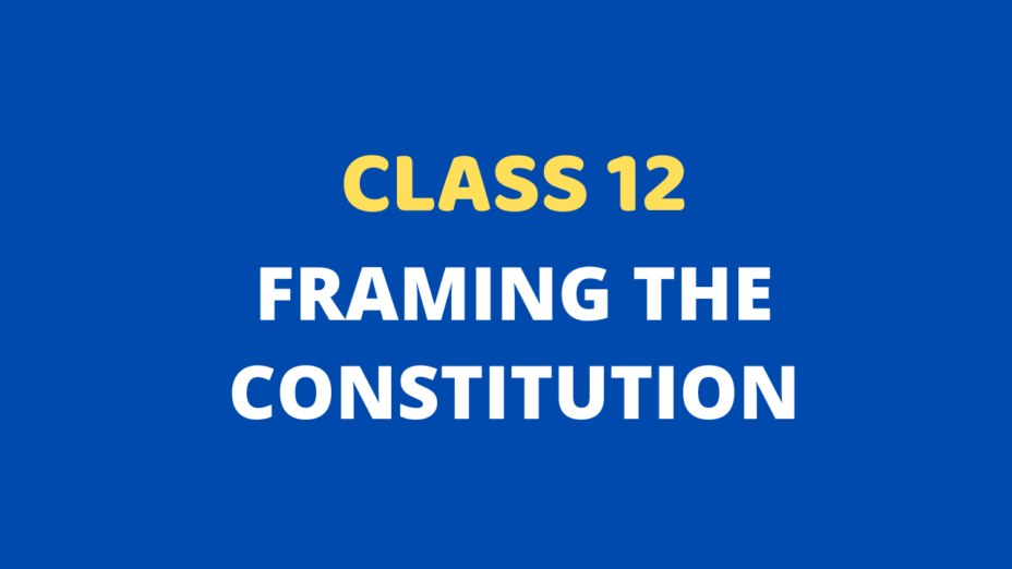 Framing The Constitution Class 12 Extra mcq