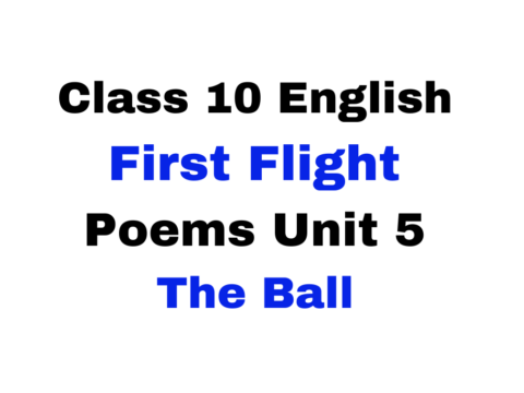 Class 10 English First Flight Poems Unit 5 The Ball Online Test