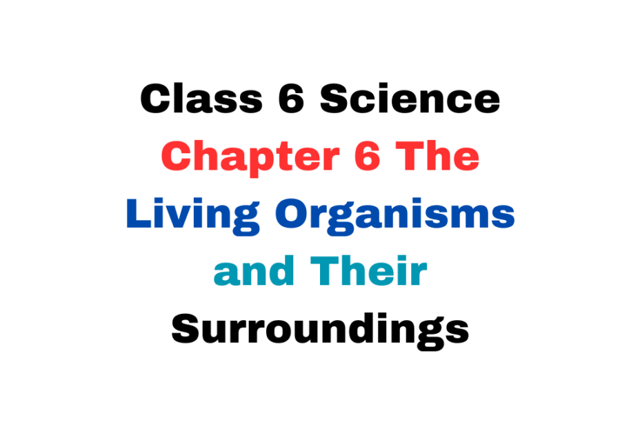 Class 6 Chapter 6 The Living Organisms and Their Surroundings