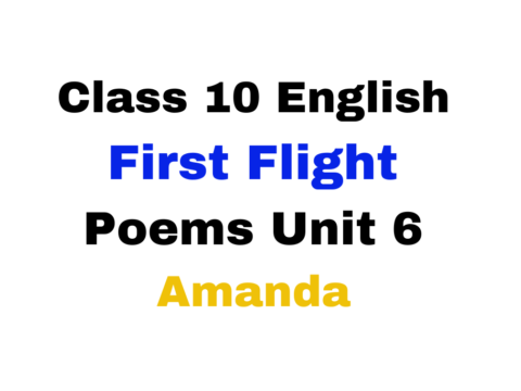 Class 10 English First Flight Poems Unit 6 Amanda Online Test