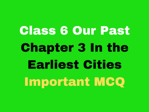 Important MCQ Question for Class 6 History In the Earliest Cities