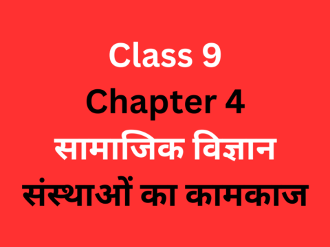 सामाजिक विज्ञान संस्थाओं का कामकाज Class 9 Chapter 4 MCQ