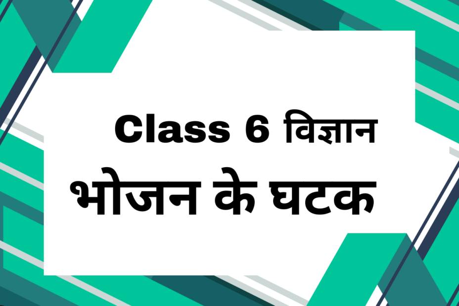 कक्षा 6 विज्ञान पाठ 1 भोजन के घटक- रिक्त स्थान को भरें