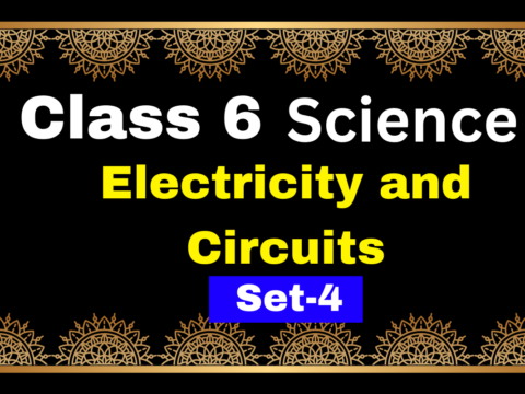 Class 6 Science Lesson 9 Electricity and Circuits MCQs Test-4