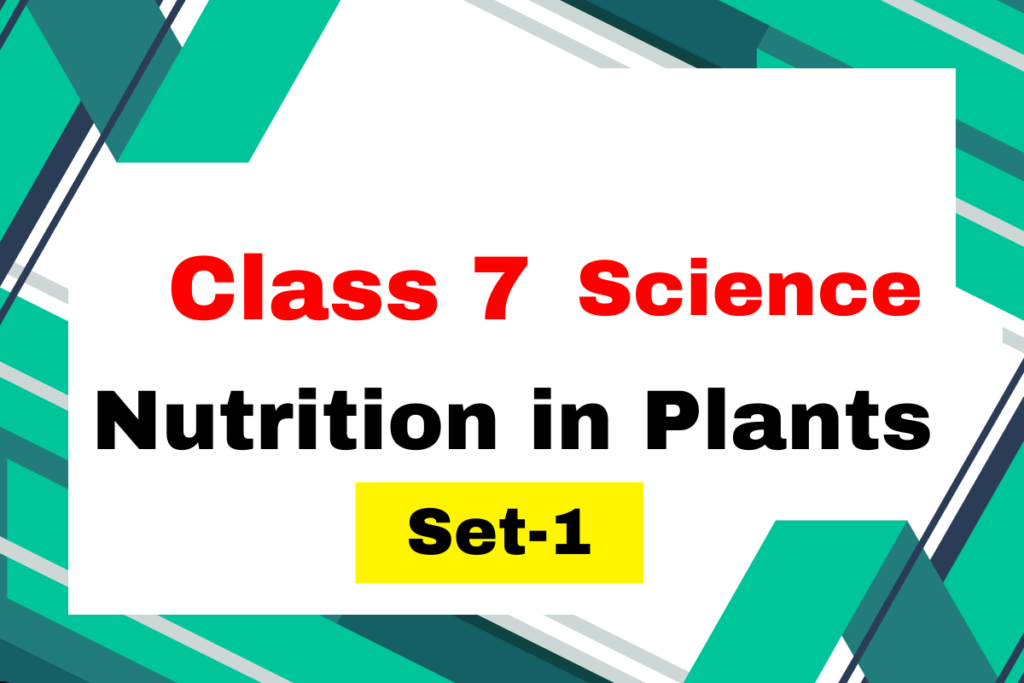 Class 7 Science Chapter 1 Nutrition in Plants MCQs Test-1 - THE ...