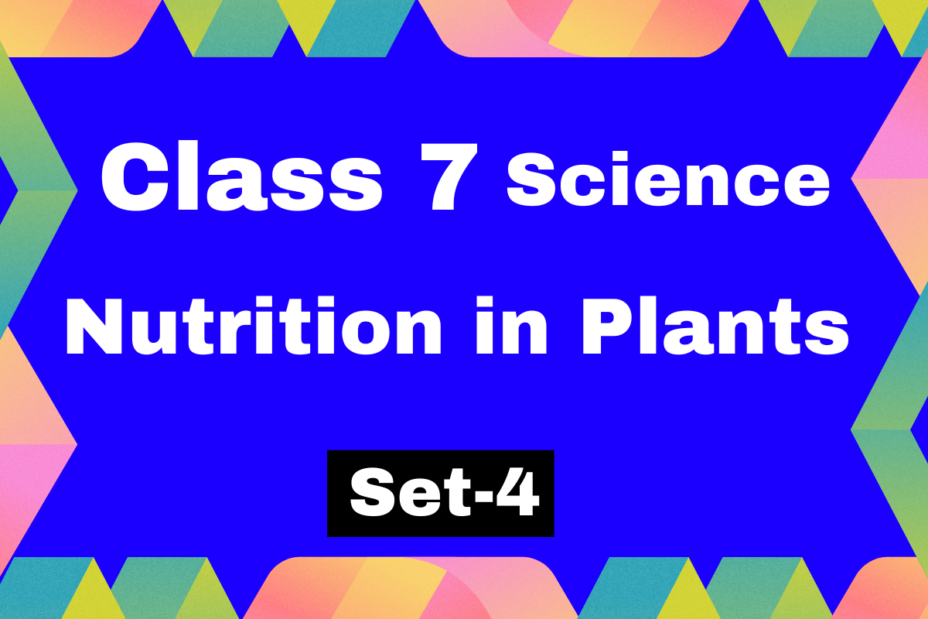 Class 7 Science Lesson 1 Nutrition in Plants MCQs Test-4