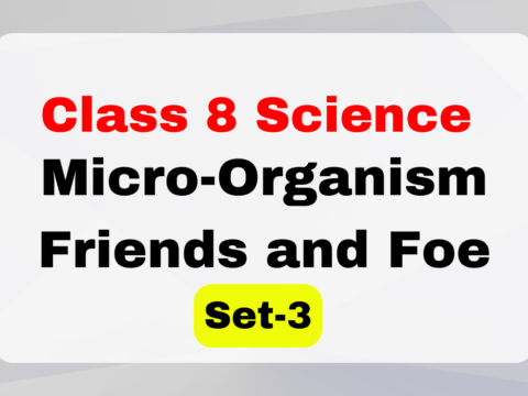 Micro-Organism Friends and Foe Class 8 Science Chapter 2 MCQs