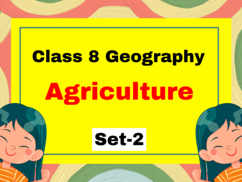 Class 8 Geography Chapter 3 Agriculture MCQs Set-2