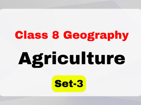 Class 8 Geography Chapter 3 Agriculture MCQs Set-3