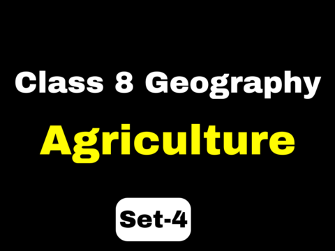 Class 8 Geography Chapter 3 Agriculture MCQs Set-4