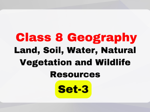 Class 8 Geography Chapter 2 Land, Soil, Water, Natural Vegetation and Wildlife Resources MCQs Set-3