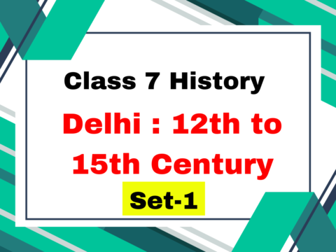 Class 7 History Chapter 3 Delhi : 12th to 15th Century MCQs Set-1