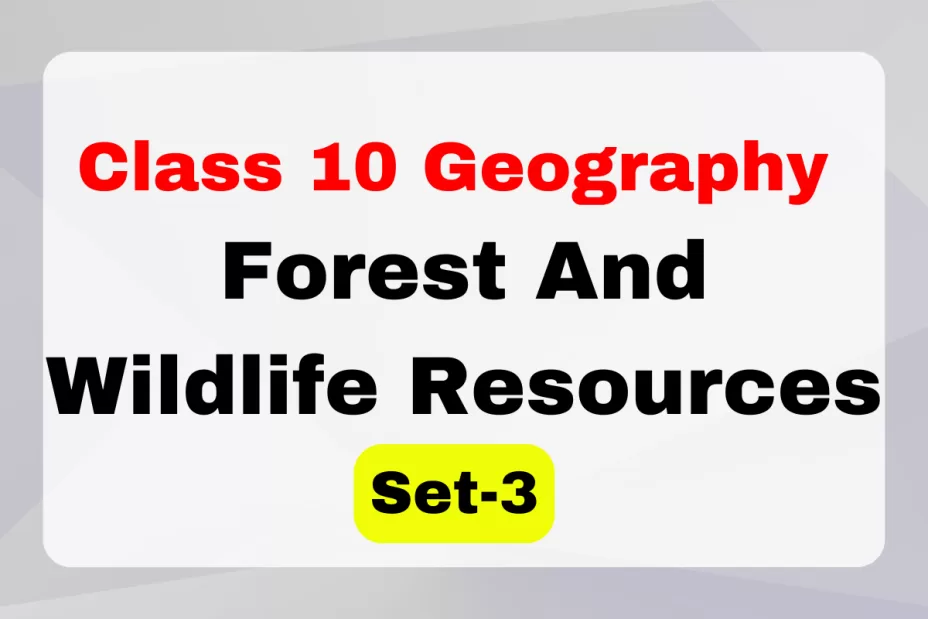 Class 10 SST Geography Chapter 2 Forest And Wildlife Resources MCQs Set-3