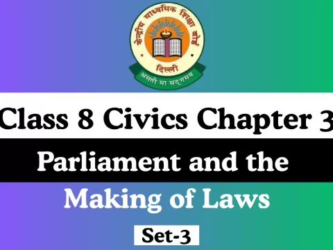MCQs Online Test For Class 8 Civics Chapter 3 Parliament and the Making of Laws