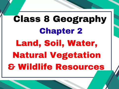 कक्षा 8 SST भूगोल पाठ 2 भूमि, मृदा, जल, प्राकृतिक वनस्पति और वन्य जीवन संसाधन Extra MCQs