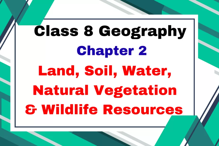 Class 8 SST Geography Chapter 2 Land, Soil, Water, Natural Vegetation & Wildlife Resources Extra MCQ कक्षा 8 SST भूगोल पाठ 2 भूमि, मृदा, जल, प्राकृतिक वनस्पति और वन्य जीवन संसाधन Extra MCQs