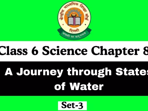 Class 6 Science Chapter 8 A Journey through States of Water Free MCQ
