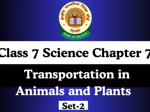 MCQ Class 7 Science Chapter 7 Transportation in Animals and Plants