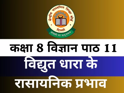 कक्षा 8 विज्ञान पाठ 11 विद्युत धारा के रासायनिक प्रभाव MCQs