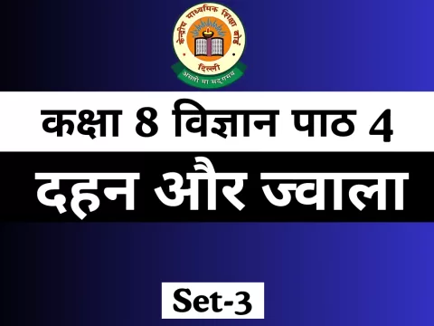 कक्षा 8 विज्ञान पाठ 4 दहन और ज्वाला MCQ With Solution