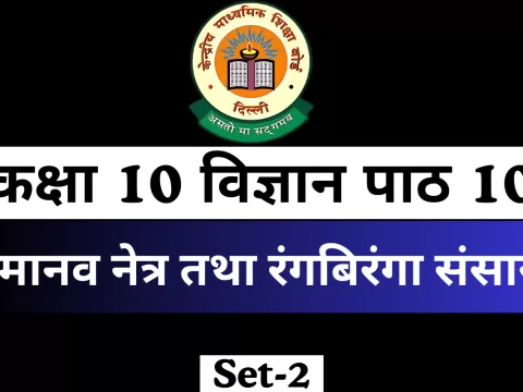 MCQs Online Test कक्षा 10 विज्ञान पाठ 10 मानव नेत्र तथा रंगबिरंगा संसार